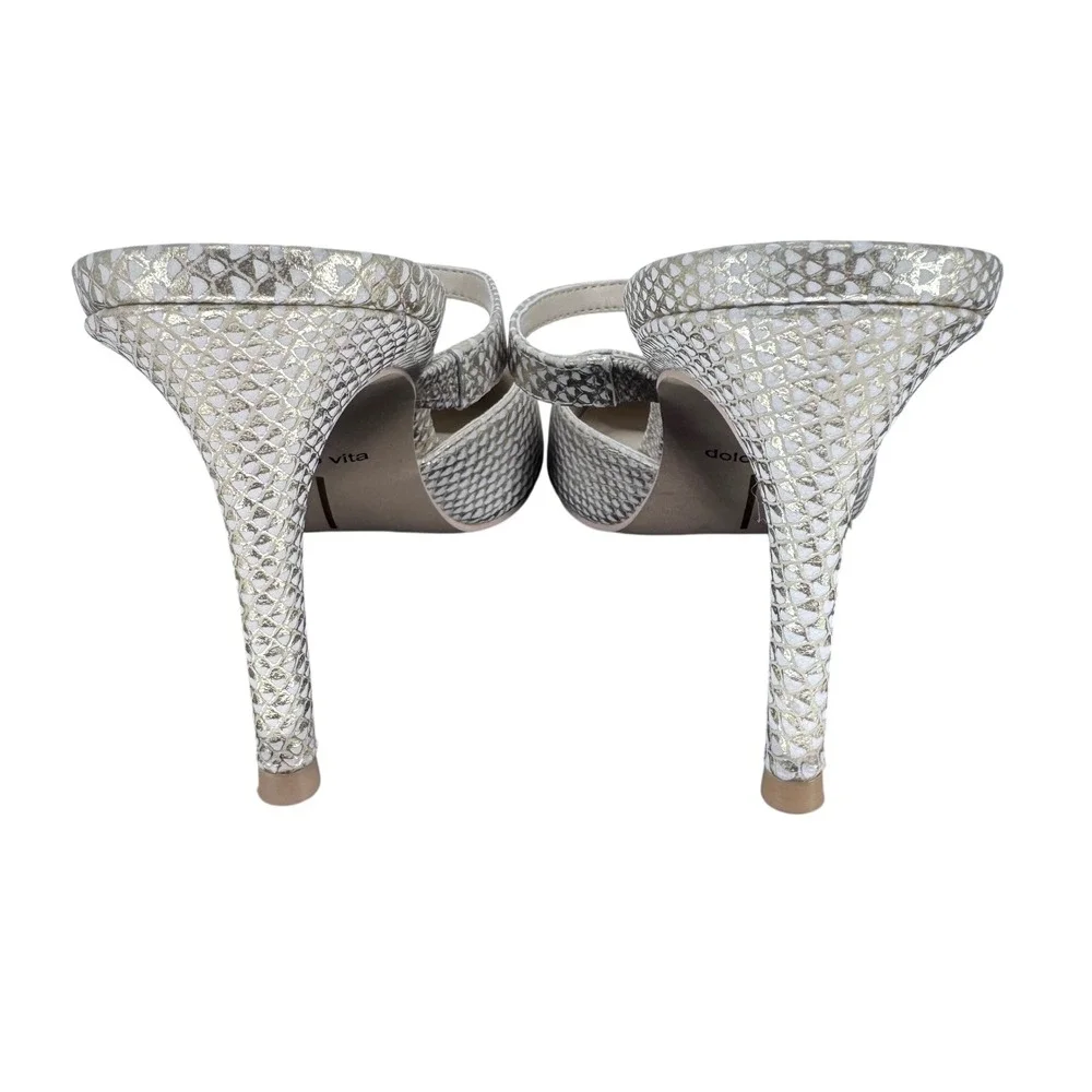 NWOB Dolce Vita Kanika Slip On Pointed Toe Heels Pumps Champagne Gold Size 6.5